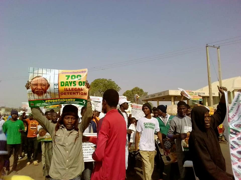 free zakzaky protest in zaria for medical care